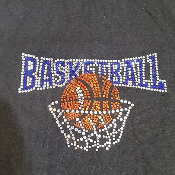 Custom-made MIKAYLA crystal basketball youth XL black hooded jacket Like New - Picture 2 of 6